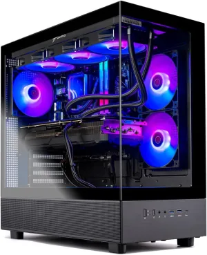 Skytech Azure Gaming PC Desktop, Ryzen 7 9700X 3.8 GHz (5.5GHz Turbo Boost), NVIDIA RTX 4060 8GB GDDR6, 1TB SSD, 16GB DDR5 RAM 6000, 650W Gold PSU, 360mm ARGB AIO, Wi-Fi, Win 11 Home