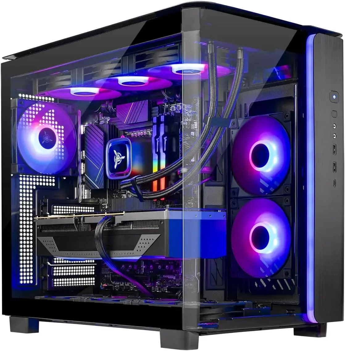 Skytech King 95 Gaming PC Desktop, Ryzen 7 9700X 3.8 GHz (5.5GHz Turbo), NVIDIA RTX 5070 12GB, 1TB Gen4 NVMe SSD, 32GB DDR5 RAM 6000 RGB, 850W Gold ATX 3 PSU, 360mm ARGB AIO, Wi-Fi, Win 11