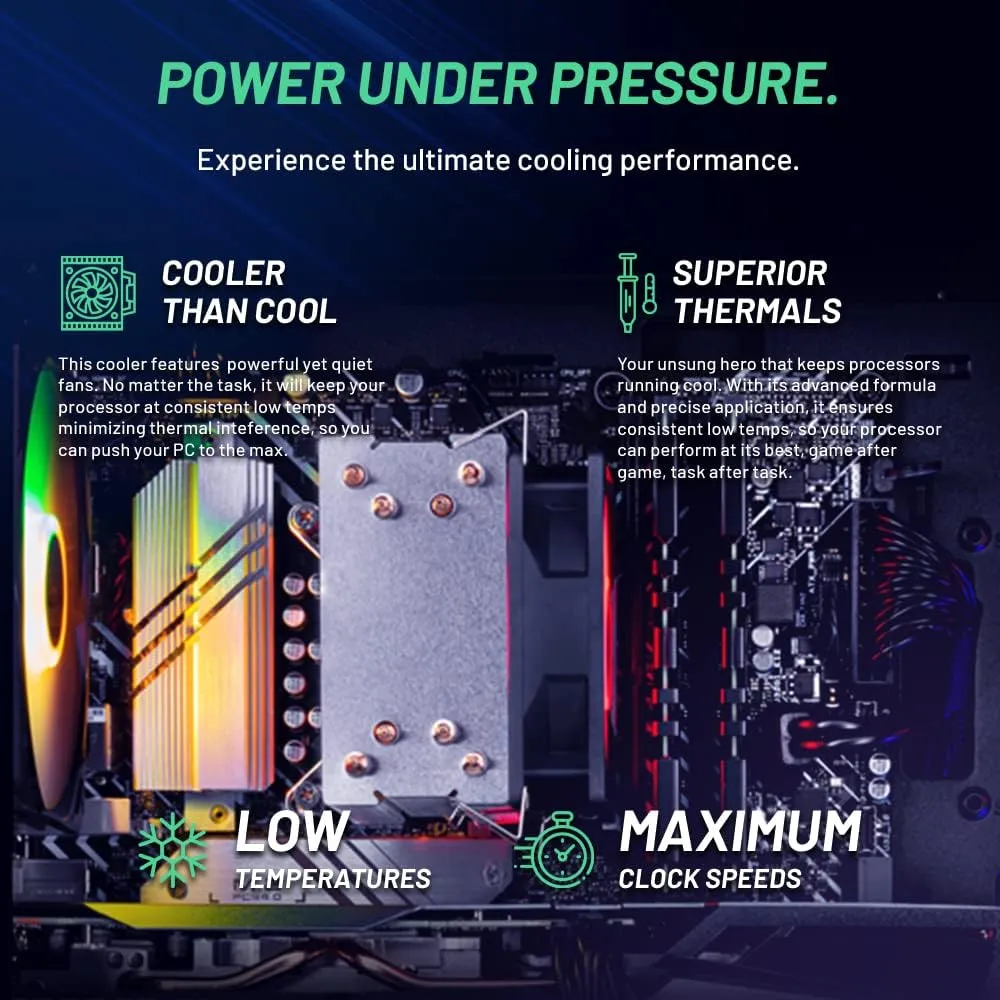 Skytech Nebula Gaming PC Desktop, Ryzen 5 5500 3.6 GHz (4.2GHz Turbo Boost), AMD RX 6500XT 4GB GDDR6, 1TB SSD, 16GB DDR4 RAM 3200, 650W Gold PSU, Wi-Fi, Win 11