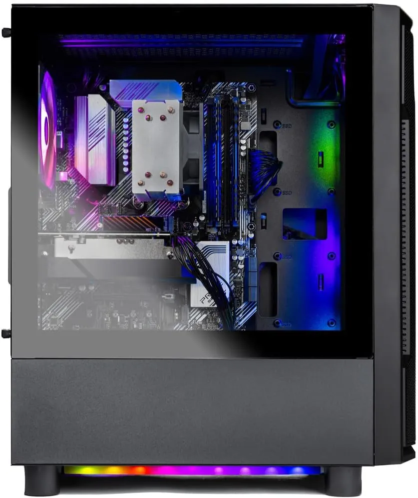 Skytech Shadow Gaming PC Desktop, Ryzen 5 5600 3.5 Ghz (4.4GHz Turbo Boost), AMD RX 6600 8GB GDDR6, 1TB SSD, 16GB DDR4 RAM 3200, 650W Gold PSU, Wi-Fi, Win 11 Home