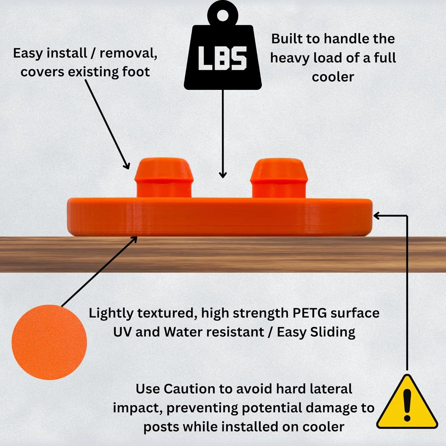 Sliding Feet for Yeti Tundra Cooler - Set of 4