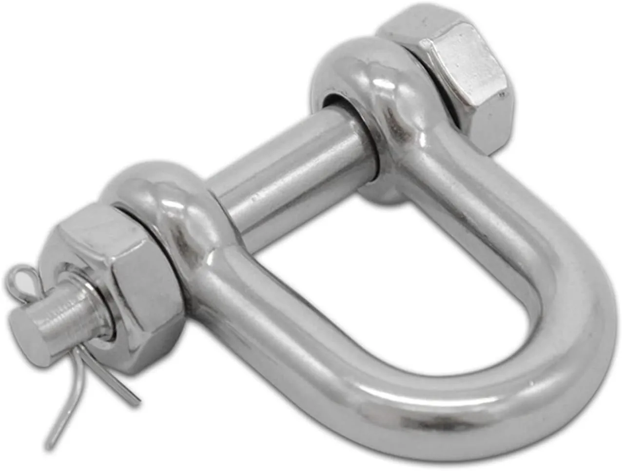 Small Shackles, Stainless Shackle,Small Shackle,5pcs/10pcs 304 Stainless Steel M6/8/10/12 DEE Shackle Pin Nut Safty Pin Steel Buckle Bolt Anchor Safty Shackle Outdoor Tools(M12 X 5pcs)