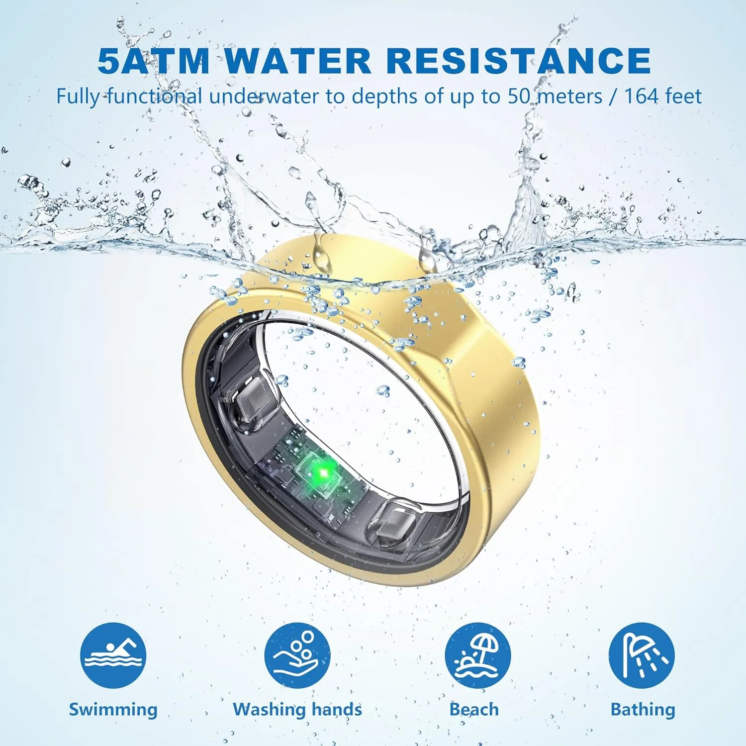 Smart Ring-Size First Before You Buy, No APP Subscription,7-10 Days of Use,Sleep & Activity Real-Time Monitor, Stress/Heart Rate/SPO₂ Tracker, Compatible with iOS and Android (Rose Gold, 11)