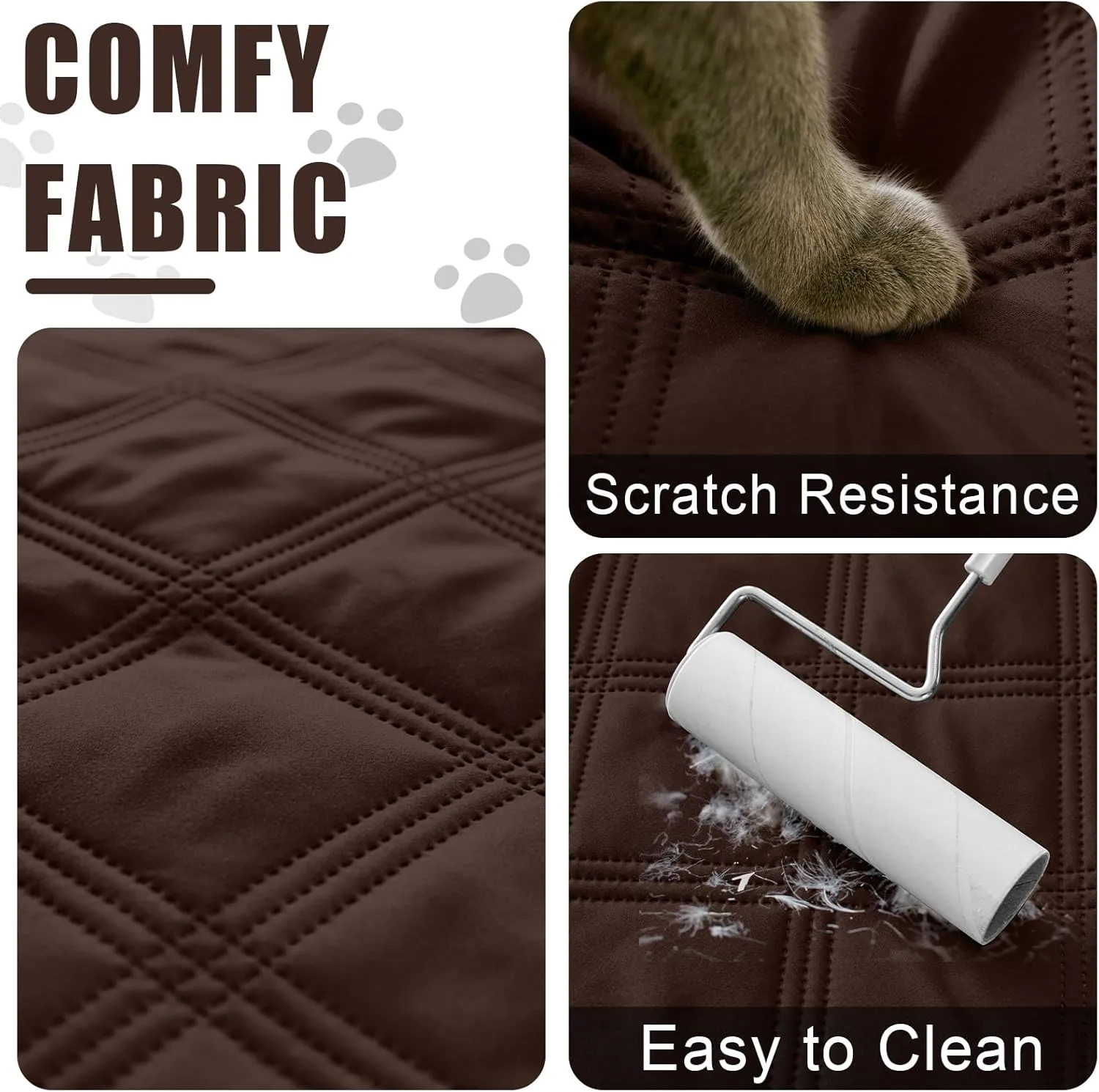 Smiry Waterproof Dog Bed Cover Blanket 30x70, Soft Reversible Pet Blanket, Washable Leakproof Cats Dogs Couch Cover for Sofa, Couch, Furniture, Chocolate/Dark Grey