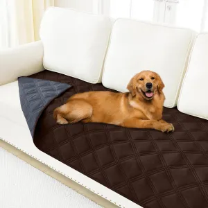 Smiry Waterproof Dog Bed Cover Blanket 30x70, Soft Reversible Pet Blanket, Washable Leakproof Cats Dogs Couch Cover for Sofa, Couch, Furniture, Chocolate/Dark Grey
