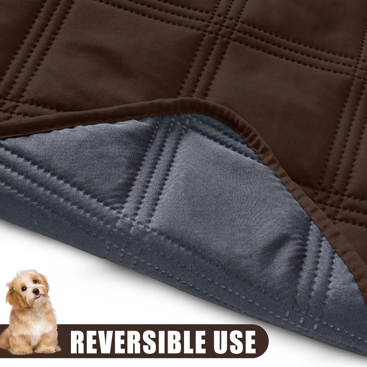 Smiry Waterproof Dog Bed Cover Blanket 30x70, Soft Reversible Pet Blanket, Washable Leakproof Cats Dogs Couch Cover for Sofa, Couch, Furniture, Chocolate/Dark Grey