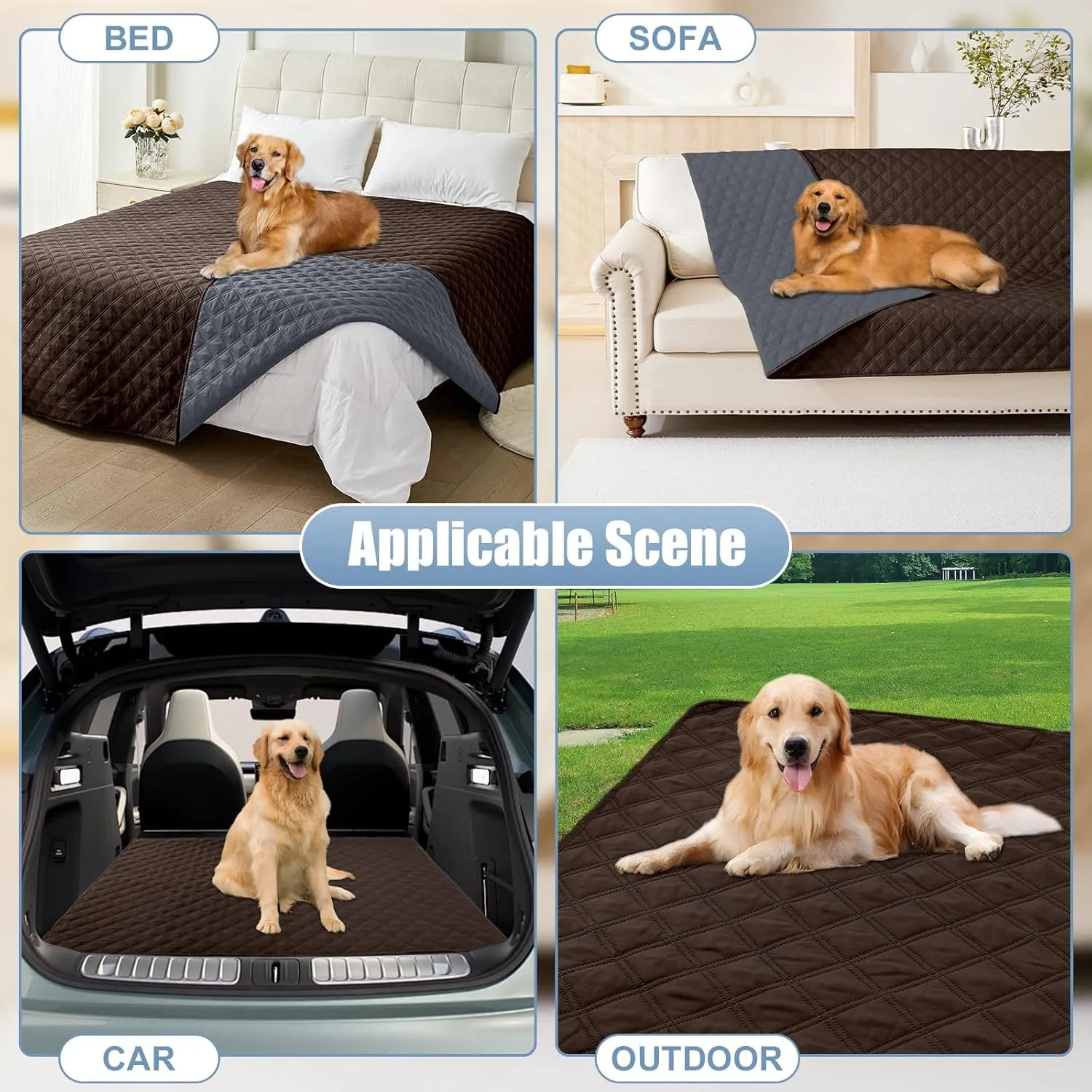 Smiry Waterproof Dog Blanket, Reversible Dog Bed Cover Pet Blanket, Soft Pet Couch Covers for Sofa Washable, Bed Couch Sofa Furniture Protector for Puppy Cat Kids (30"x70", Chocolate/Dark Grey)
