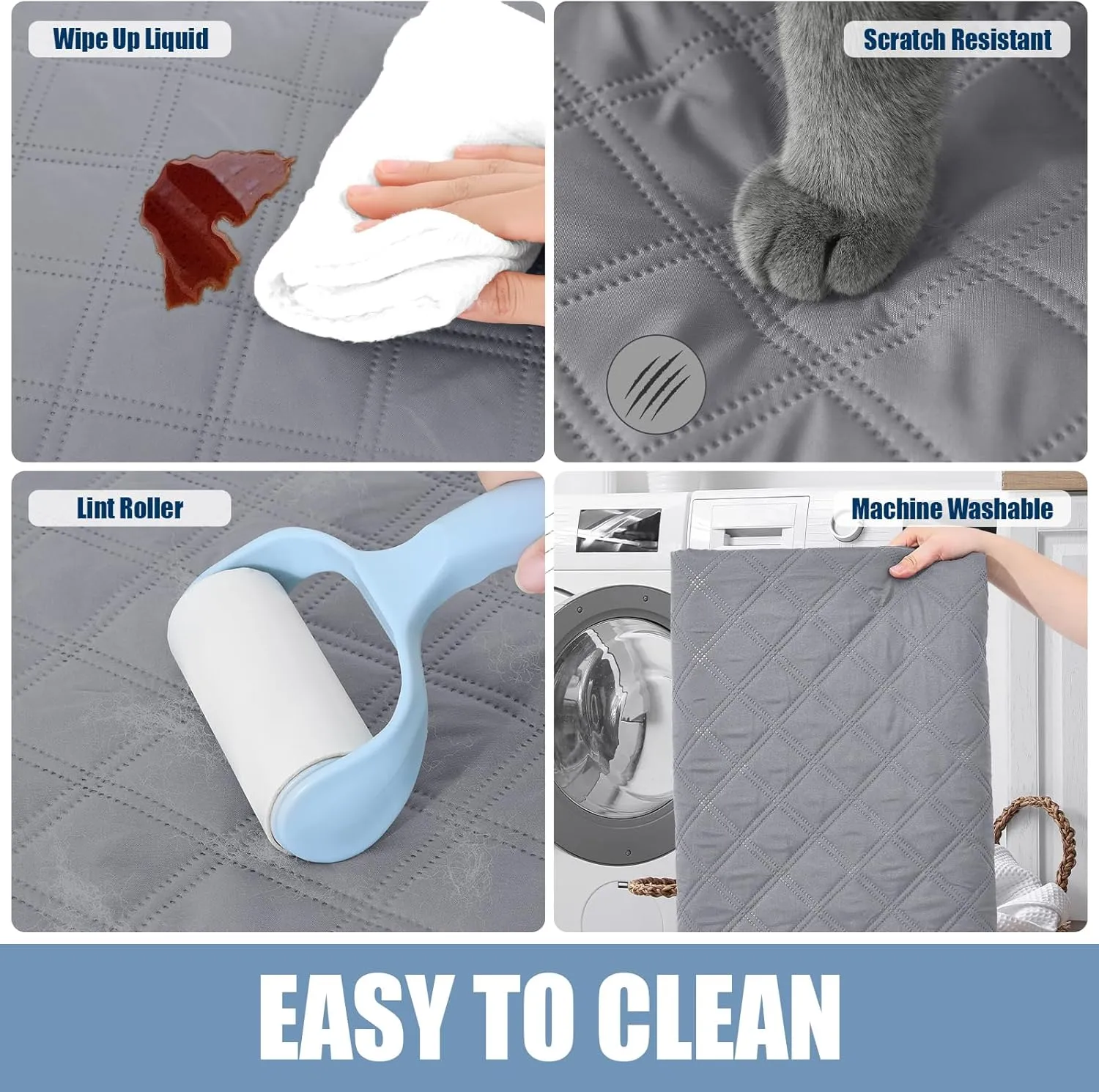 Smiry Waterproof Dog Blanket, Reversible Dog Bed Cover Pet Blanket, Soft Pet Couch Covers for Sofa Washable, Bed Couch Sofa Furniture Protector for Puppy Cat Kids (30"x70", Grey/Light Grey)