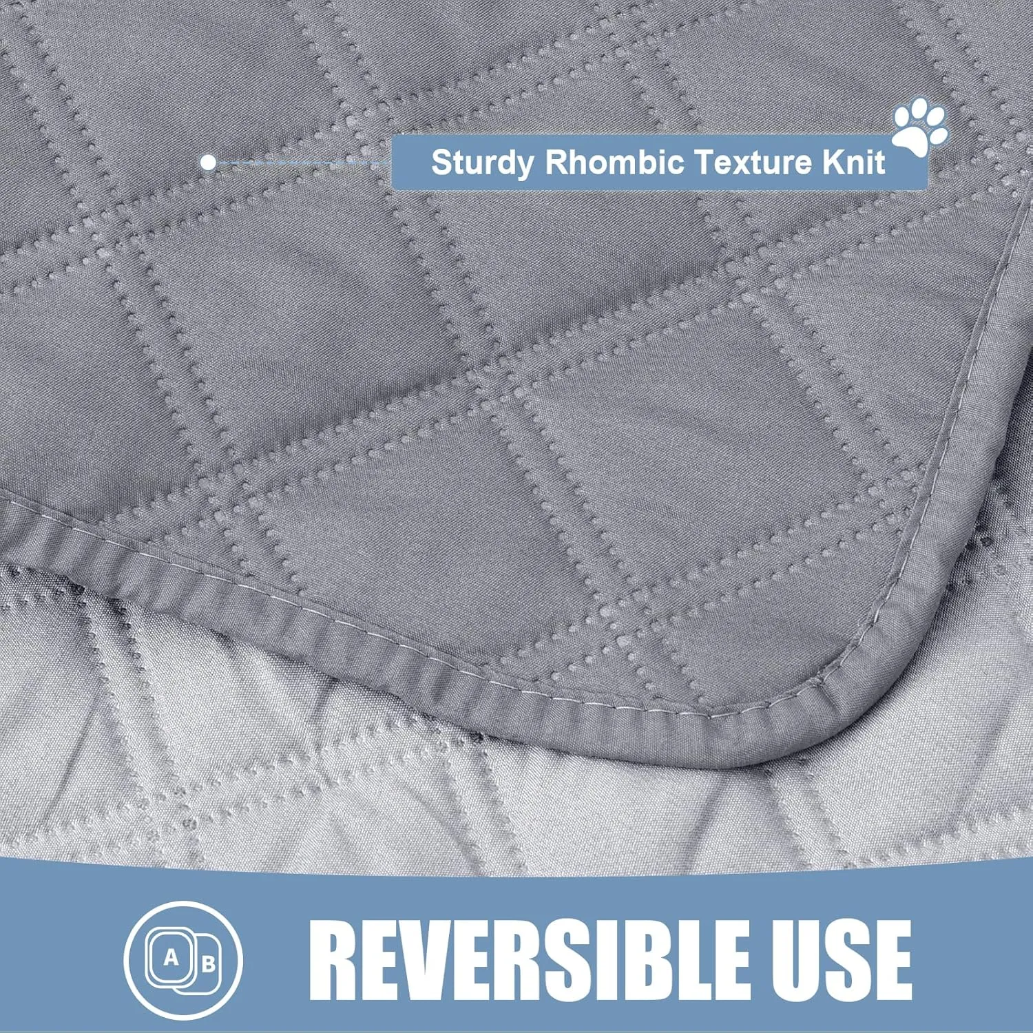 Smiry Waterproof Dog Blanket, Reversible Dog Bed Cover Pet Blanket, Soft Pet Couch Covers for Sofa Washable, Bed Couch Sofa Furniture Protector for Puppy Cat Kids (30"x70", Grey/Light Grey)