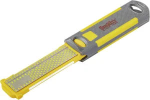 Smith's 51178 Pack-Pal 4" Diamond Combination Sharpener – Retractable 2-Sided Stone Camping Knife Sharpener – Straight & Serrated Blades - Lightweight, Compact, Handheld - Fire Starter – Hiking Tool