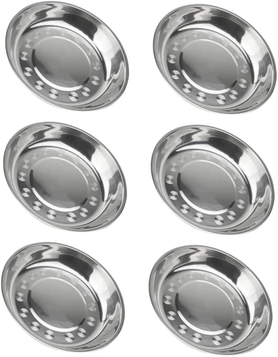 Snack Dish Dinner Plate Circular Plate Stainless Steel Easy to Clean and Maintain Great for BBQ