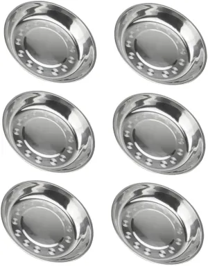 Snack Dish Dinner Plate Circular Plate Stainless Steel Easy to Clean and Maintain Great for BBQ