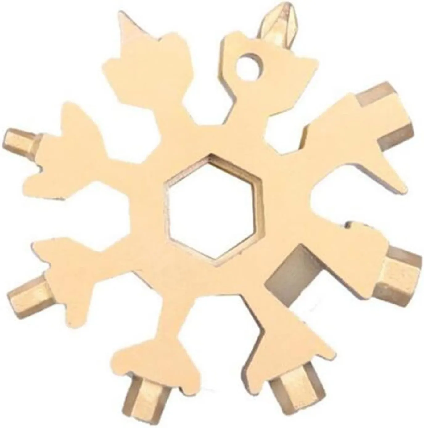 Snowflake Multitool ,Screwdriver Spanner,Snowflake Multitool Snow Keychain Tools Combination Stainless Steel Snow Shape Outdoor Portable Snowflake Multi-tool Wrenches (Color : Gold) ( Color : Gold )