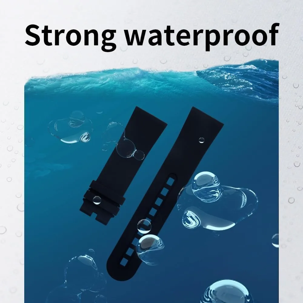 Soft Fluorous FKM Rubber Watch Band For Blancpain Fifty Fathoms 5000 5015 Strap Watch Belt Bracelets