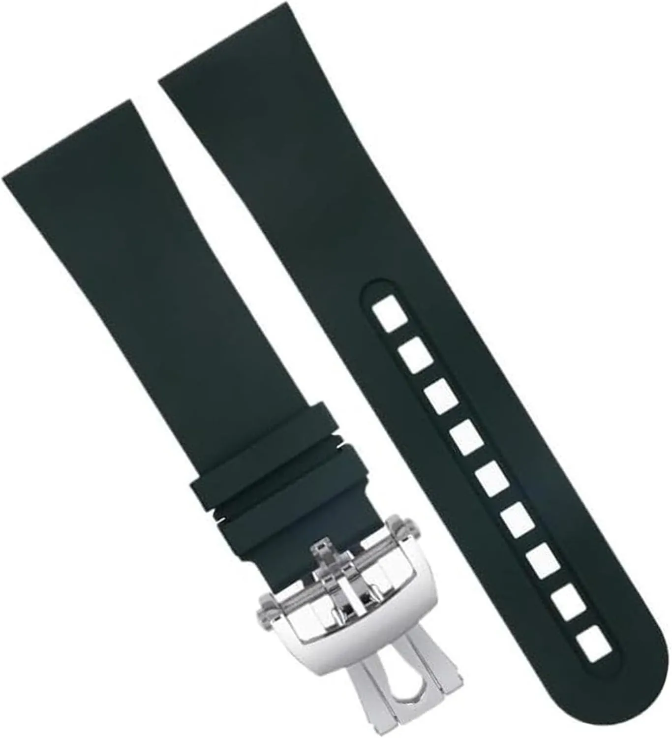 Soft Fluorous FKM Rubber Watch Band For Blancpain Fifty Fathoms 5000 5015 Strap Watch Belt Bracelets