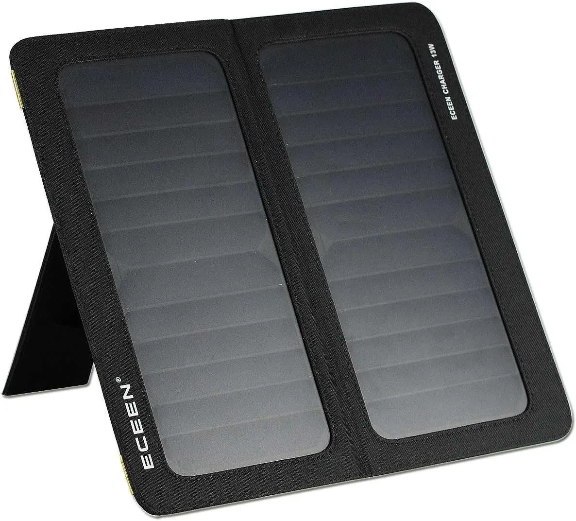 Solar Phone Charger for iPhone, ECEEN 13W Portable Solar Charger with Kickstand for iPhones, Smartphones, Tablets, GPS Units, Speakers, Gopro Cameras, and Other Devices Camping Gadgets Emergency Kit