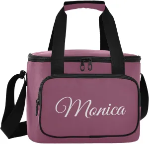 Solid Color Custom Soft Cooler Bag with Zipper Personalized Portable Insulated Cooler for Camping Beach Travel Work Lunch Bag for Men Women