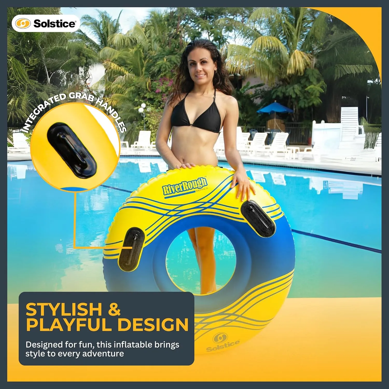 SOLSTICE Super Chill Inflatable River Raft Float Tube Series 1-6 Person With Cupholders Cooler Mesh Bottom Backrest Grab Handles Tie On Rope For River Lake Ocean Pool Floating Snow Heavy Duty Material