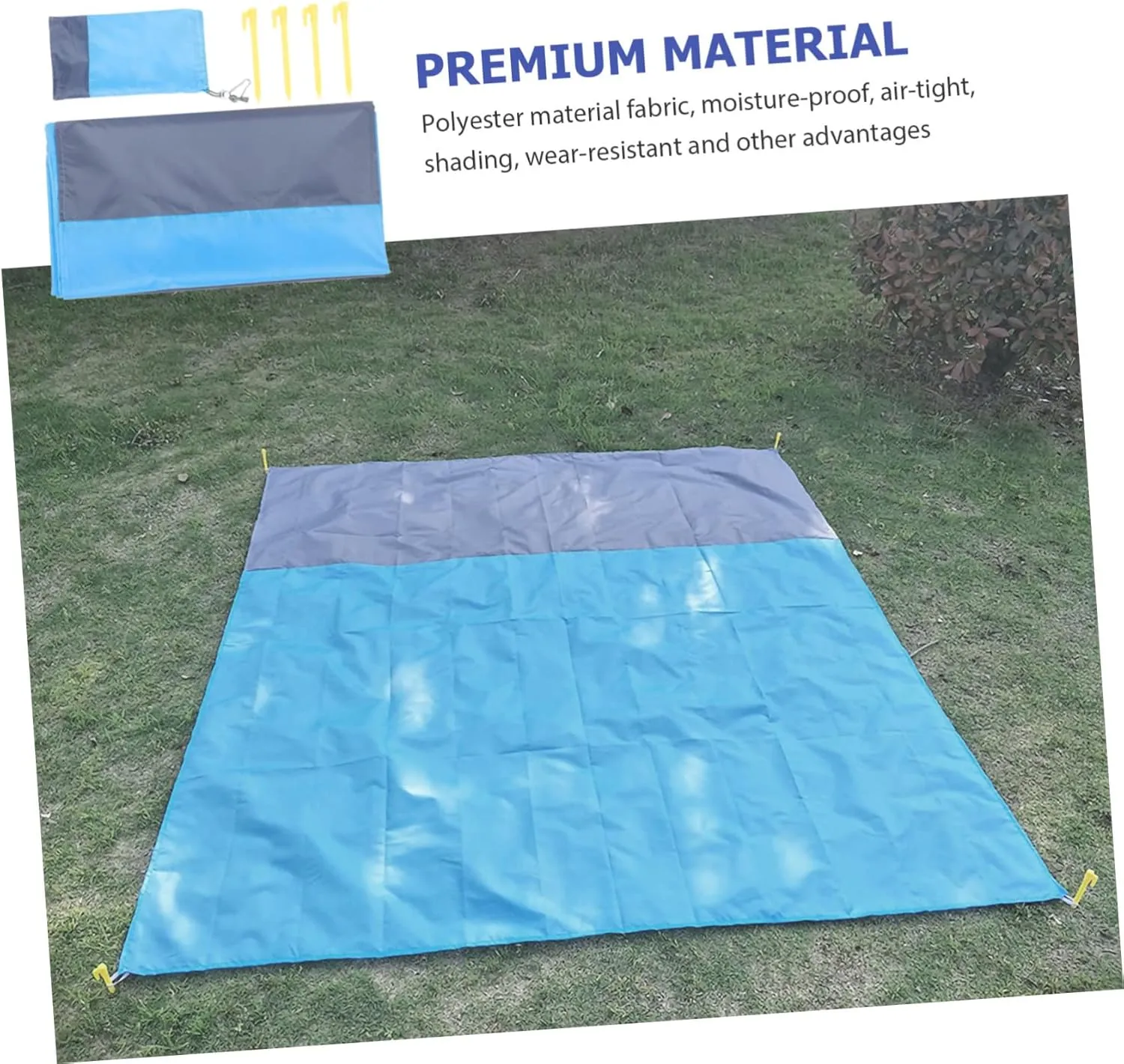 Sosoport 2pcs Family-Friendly Picnic Blanket Waterproof Outdoor Mat Foldable Camping Blanket Large Ground Cloth for Outdoor Activities