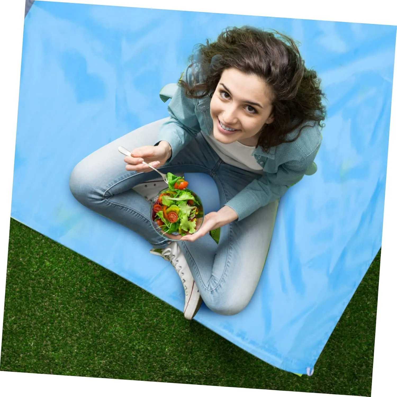 Sosoport 2pcs Family-Friendly Picnic Blanket Waterproof Outdoor Mat Foldable Camping Blanket Large Ground Cloth for Outdoor Activities