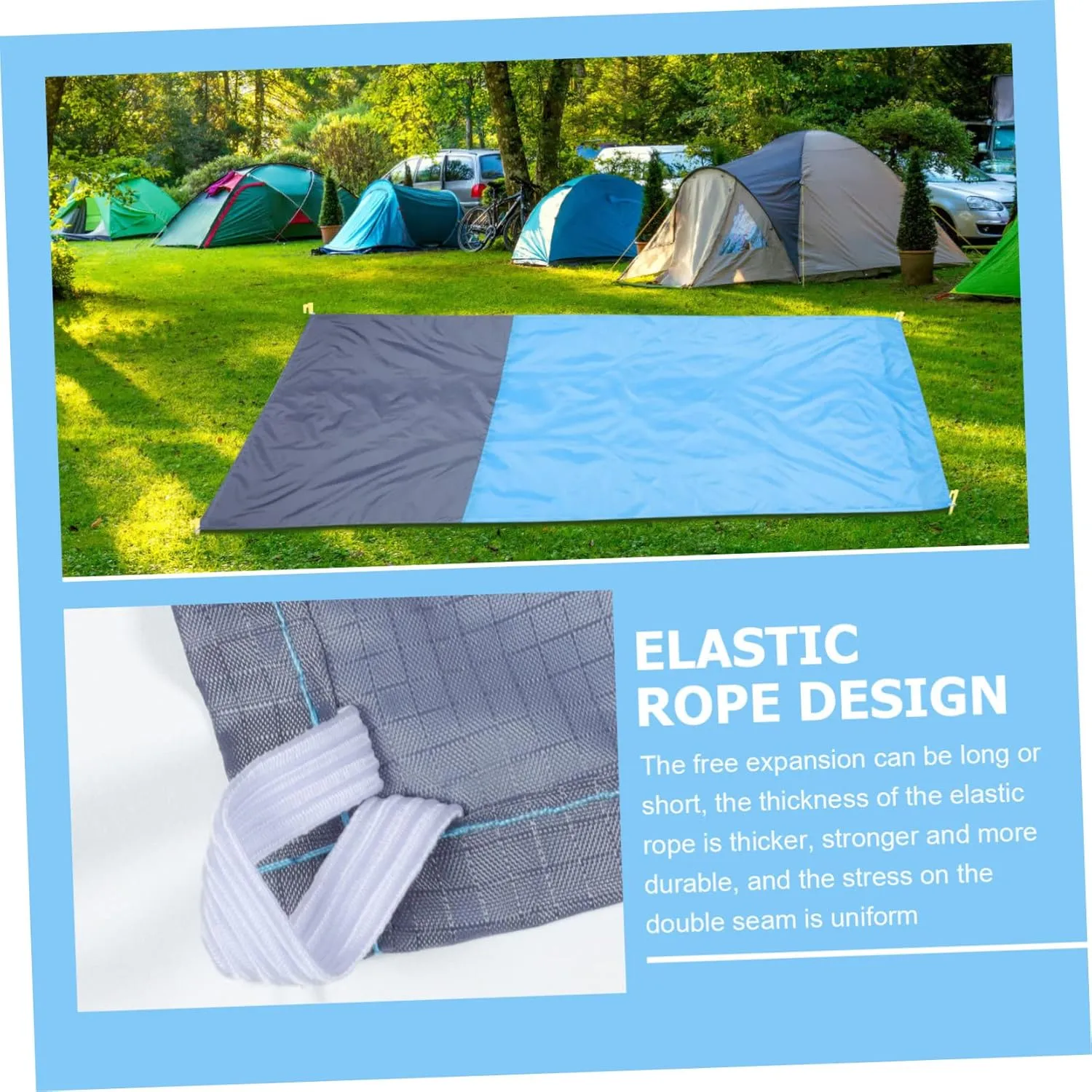 Sosoport 3pcs Camping Picnic Blanket Waterproof Ground Cloth Foldable Mat Easy Cleaning Perfect for Outdoor Activities