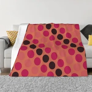 Sou'S Polka Dot Pattern 60"X50" Flannel Blanket - 100% Soft Polyester, Lightweight and Warm, Suitable for Families, Camping, Travel