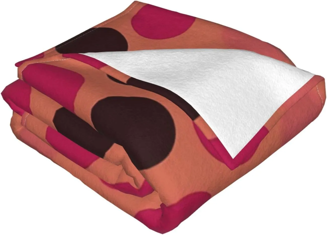 Sou'S Polka Dot Pattern 60"X50" Flannel Blanket - 100% Soft Polyester, Lightweight and Warm, Suitable for Families, Camping, Travel