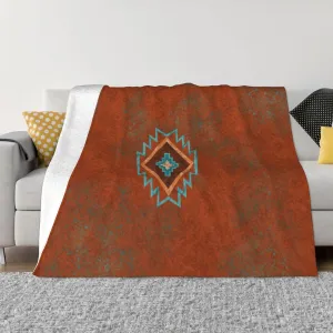Southwest Canyons Diamond 80"X60" Flannel Blanket - 100% Soft Polyester, Lightweight and Warm, Suitable for Families, Camping, Travel