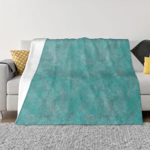 Southwest Turquoise 60"X50" Flannel Blanket - 100% Soft Polyester, Lightweight and Warm, Suitable for Families, Camping, Travel