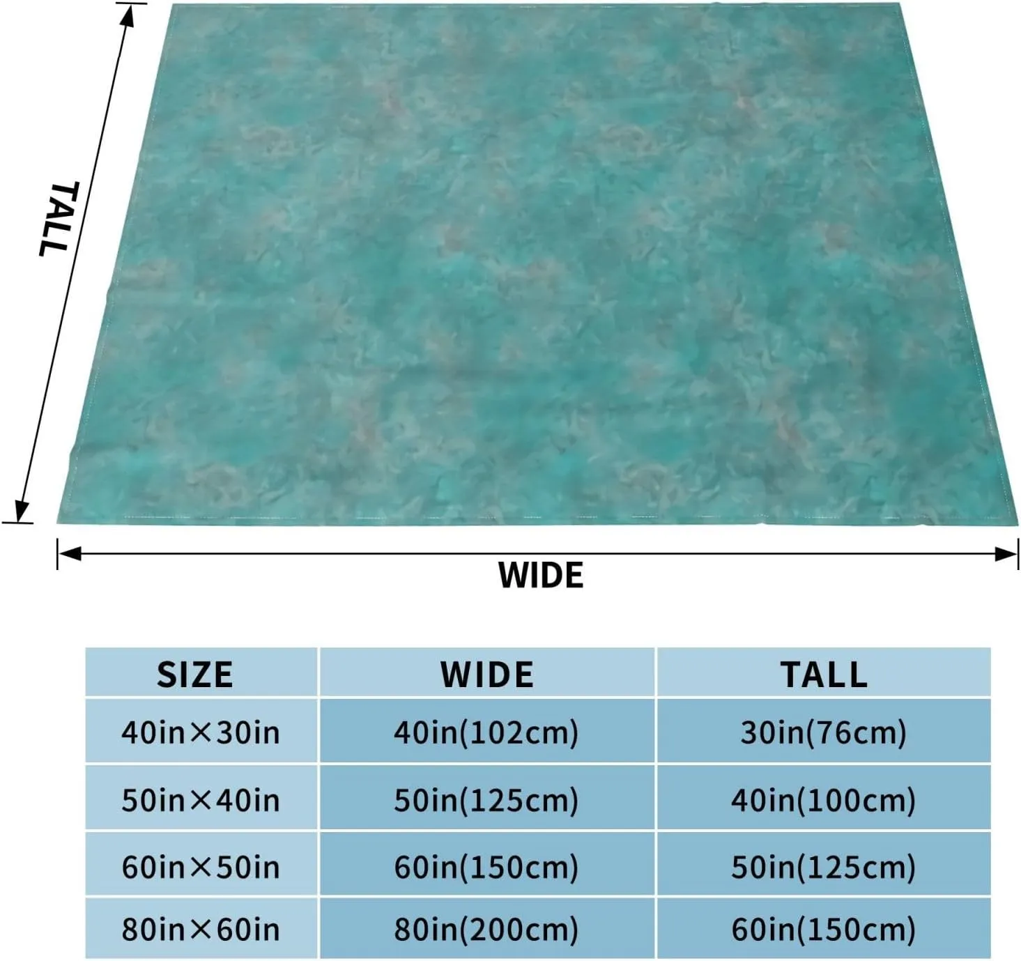 Southwest Turquoise 60"X50" Flannel Blanket - 100% Soft Polyester, Lightweight and Warm, Suitable for Families, Camping, Travel