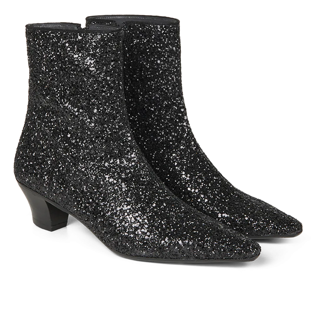 Sparkling glitter ankle boot