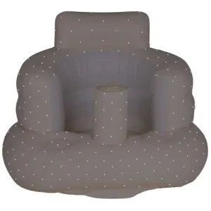 SplashEZ Inflatable Baby Seat - Sit-Up Chair for Kids 3 Months to 3 Years, Blow-Up Baby Seat with Air Pump for Home, Inflatable Sit Me Up Chair for Infant Back Support, Floor & Travel, Polka Dots Grey