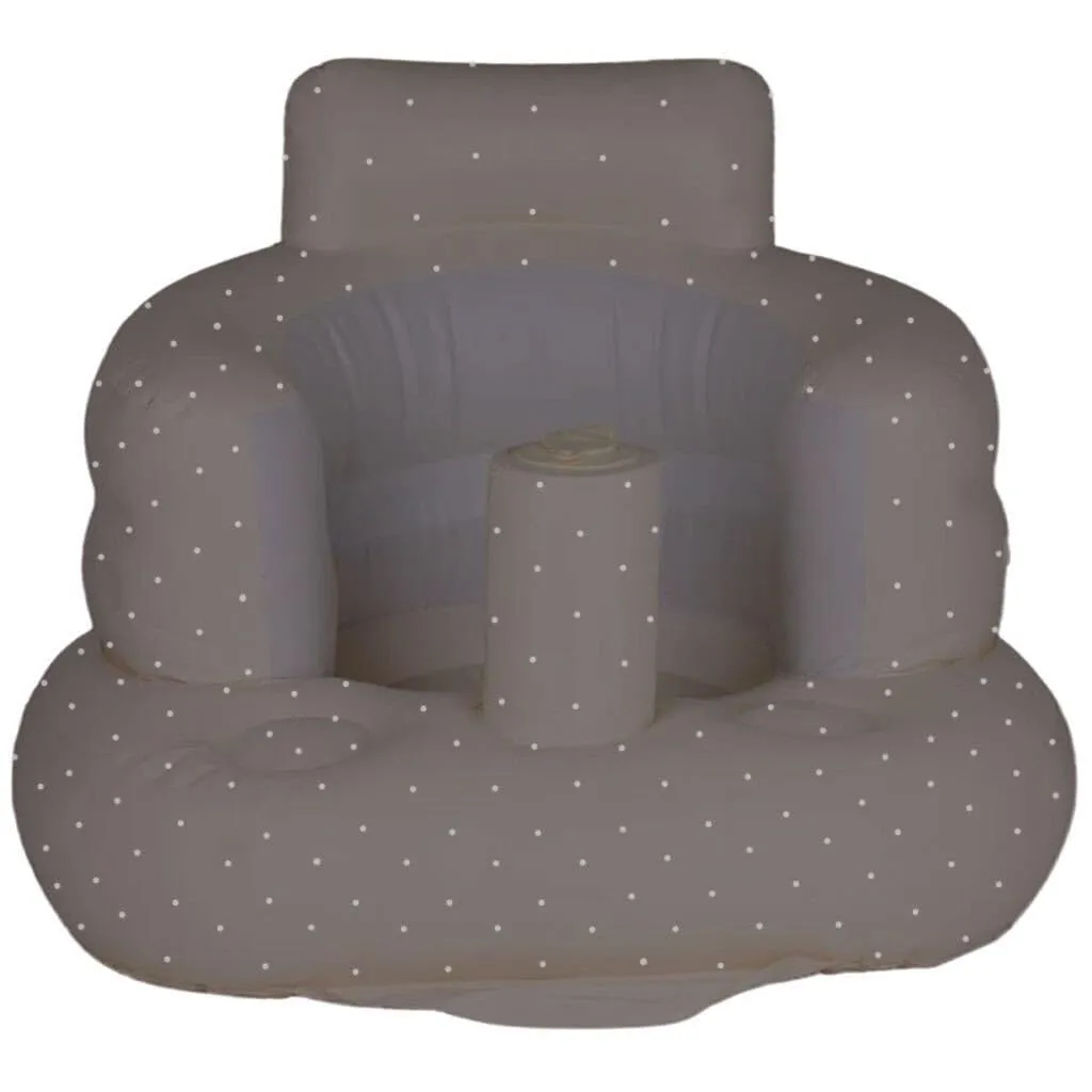 SplashEZ Inflatable Baby Seat - Sit-Up Chair for Kids 3 Months to 3 Years, Blow-Up Baby Seat with Air Pump for Home, Inflatable Sit Me Up Chair for Infant Back Support, Floor & Travel, Polka Dots Grey
