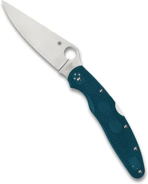 Spyderco Signature Series Police 4 Knife with 4.38" K390 Stainless Steel Blade and Lightweight FRN Blue Handle - PlainEdge - C07FP4K390