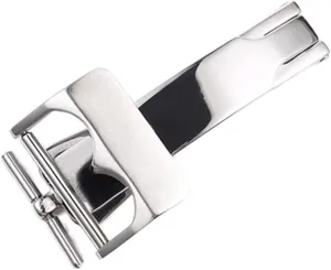 Stainless Steel Clasp Folding Buckle Watch Strap Watchband Belt Buckle for Tudor Black Bay 18mm Silver Watch Buckle (Color : Silver 2, Size : 18mm)