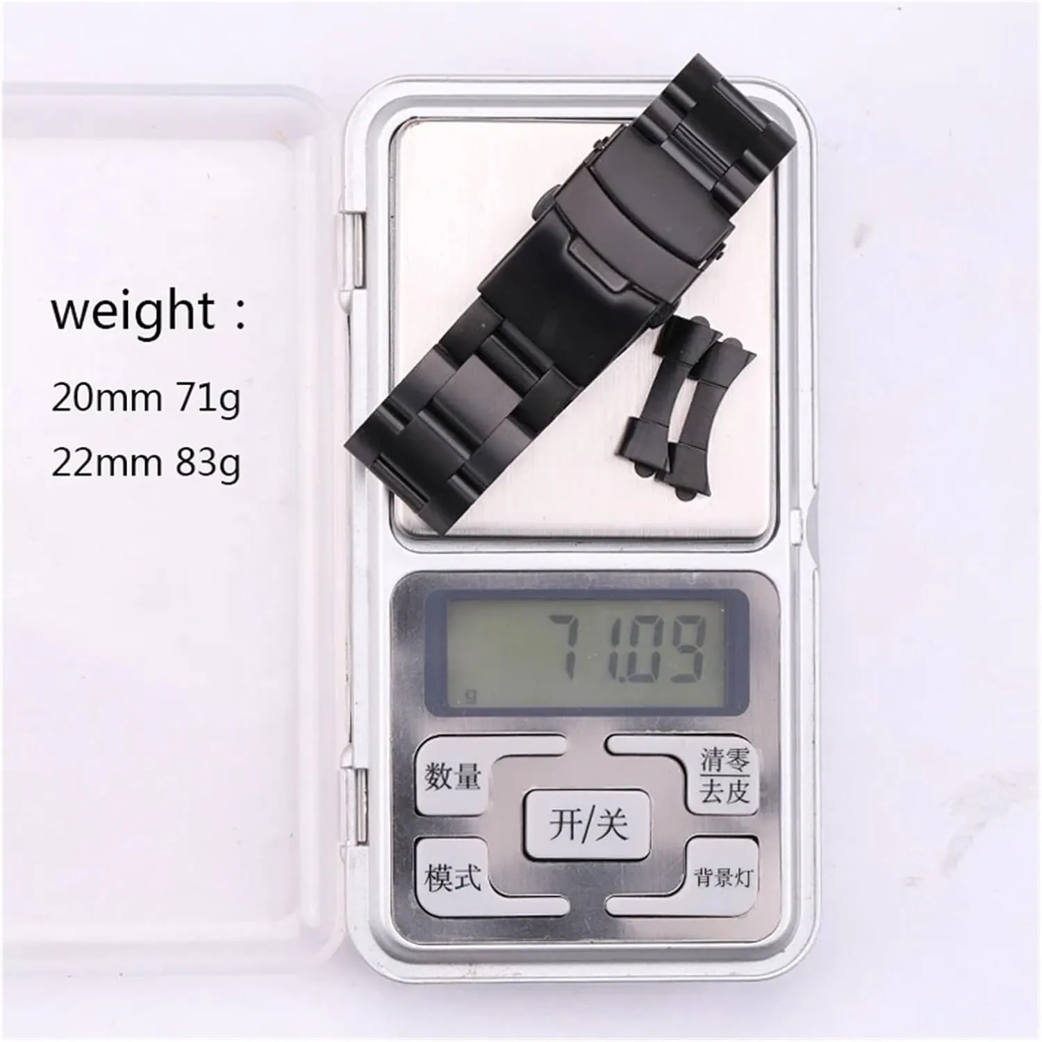 Stainless Steel Curved End Watch Strap Bracelet 20mm 22mm Silver Black Brushed Watchbands Women Men Metal Clocks Accessories