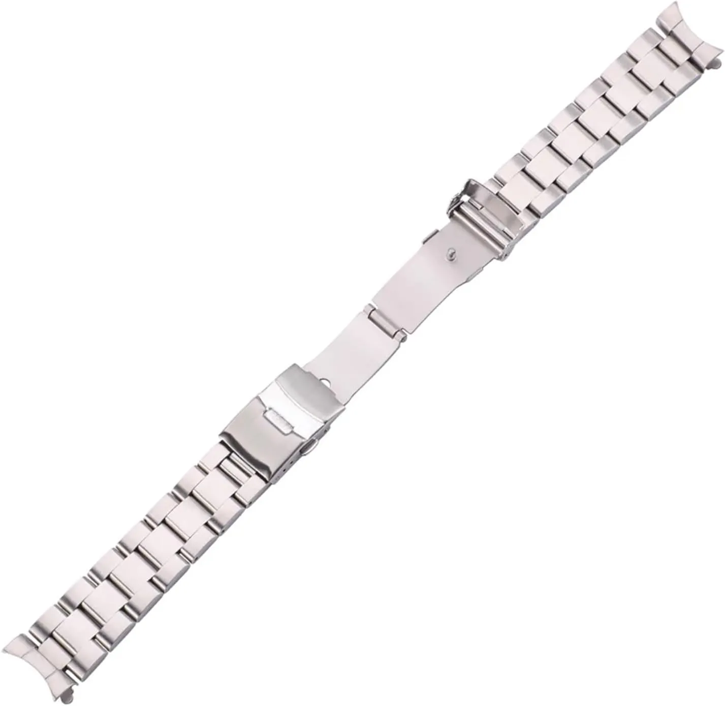 Stainless Steel Curved End Watch Strap Bracelet 20mm 22mm Silver Black Brushed Watchbands Women Men Metal Clocks Accessories