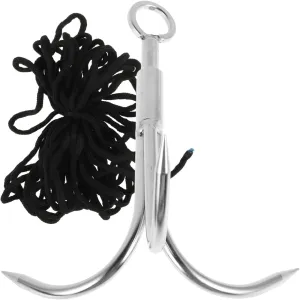 Stainless Steel Grappling Hook with Rope Durable Rescue Tool for Fishing and Outdoor Activities Enhanced Gripping Power Versatile Use Solid Construction Long Distance