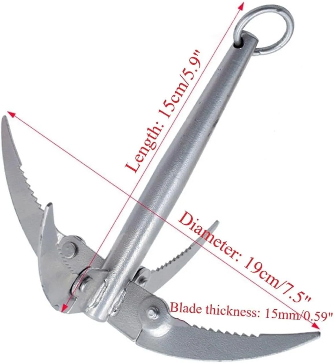 Stainless Steel Kayak Folding Anchor Kit Fishing Tool Outdoor Adventure Rock Climbing Tool