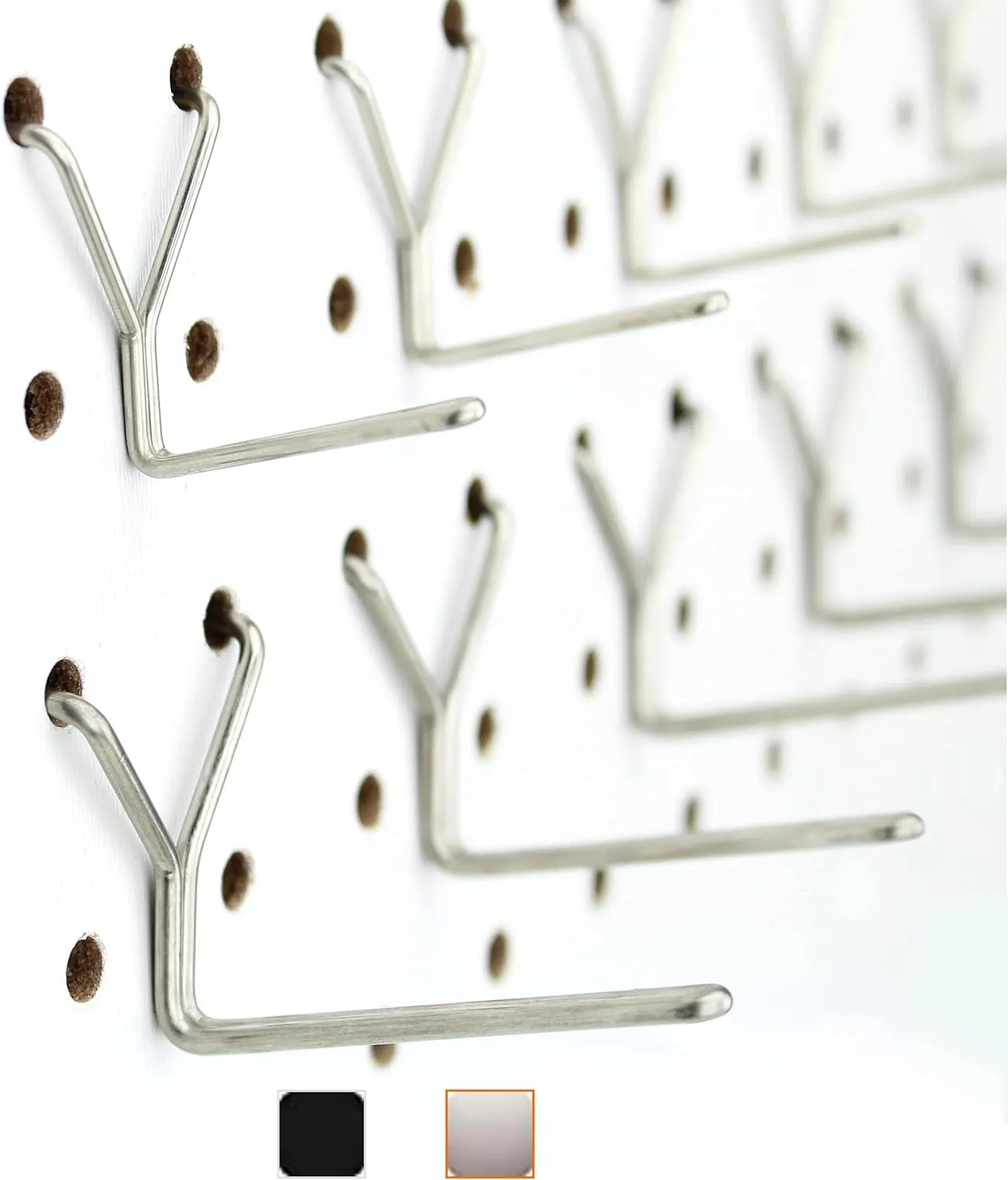 Stainless Steel Pegboard Hooks 100-Pack 1"   2” L Hook - Will Not Fall Out, Fits Any Peg Board - Organize Tools, Accessories, Workbench, Garage Storage, Kitchen, Crafts, Jewelry, Retail