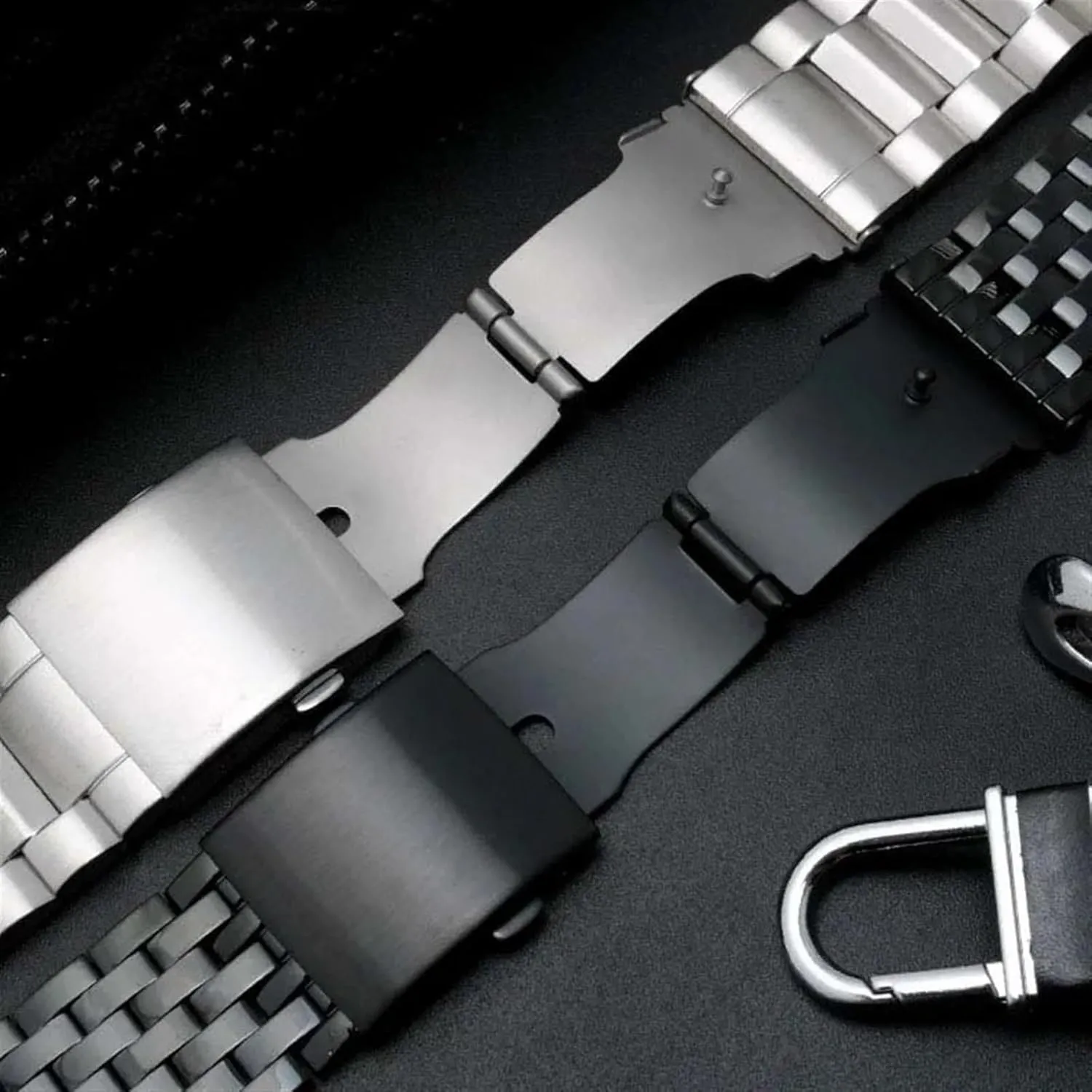 Stainless Steel Watch Band 22mm 24mm 26mm 28mm Suitable for Quartz Watch Traditional Watch Black Silver Unisex Quick Change Watch Accessories(A-Silver,30mm)
