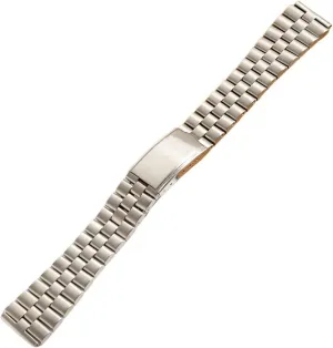 Stainless Steel Watchband Strap Fold Buckle Clasp Wrist Belt Bracelet Silver Watch Accessories Brushed