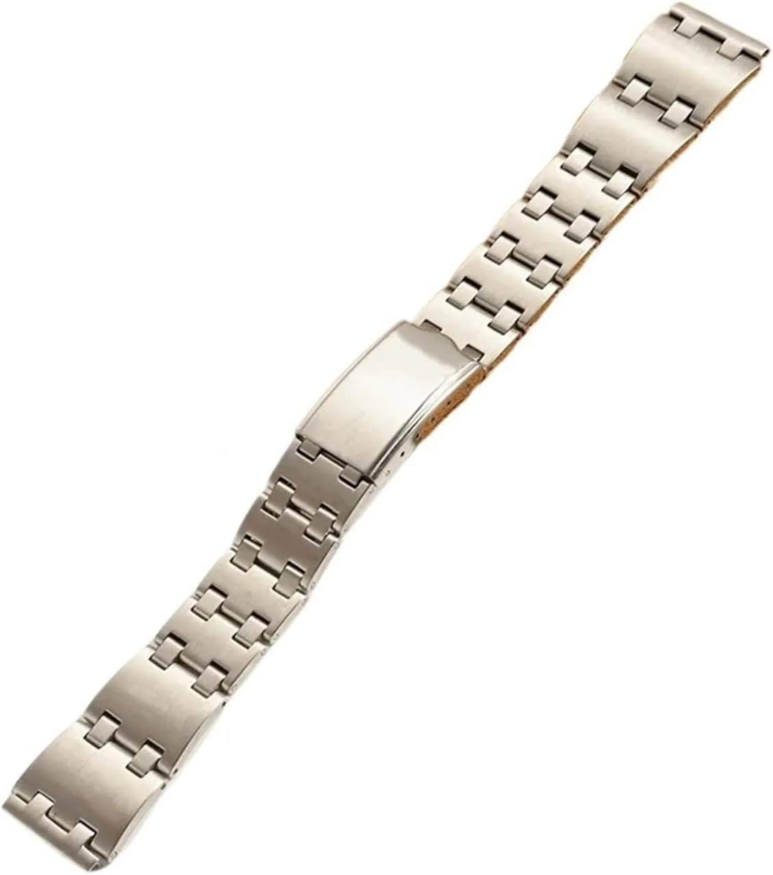 Stainless Steel Watchband Strap Fold Buckle Clasp Wrist Belt Bracelet Silver Watch Accessories Brushed