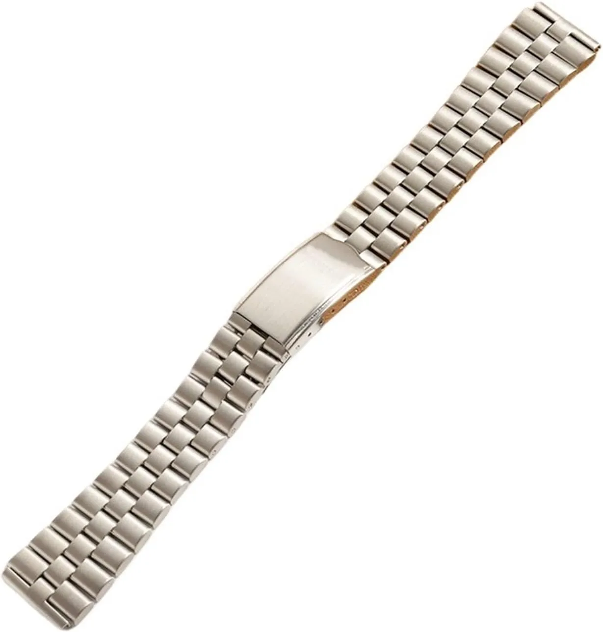 Stainless Steel Watchband Strap Fold Buckle Clasp Wrist Belt Bracelet Silver Watch Accessories Brushed