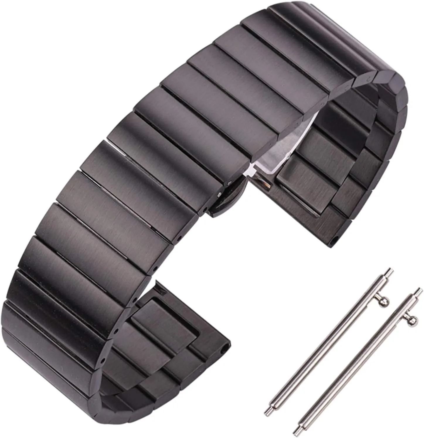 stainless steel watchbands 16mm 18mm 20mm 22mm silver black metal watch band strap