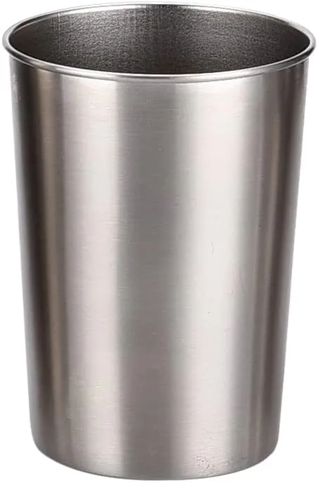 Stainless steel wine glass single layer beer mug portable roll edge water glass 5PCS(I118 SS201 180ml)