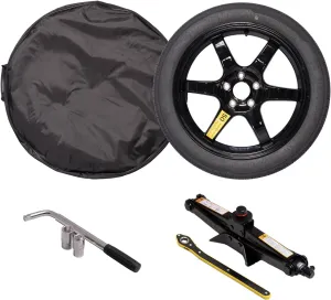 StanceMagic Complete Spare Wheel and Tire - Compatible with 2017  Tesla Model 3 Long Range & RWD Trims - Includes 18x4 Rim, 125/80R18 Tire, Scissor Jack, Tire Iron, Sockets, Carrying Bag