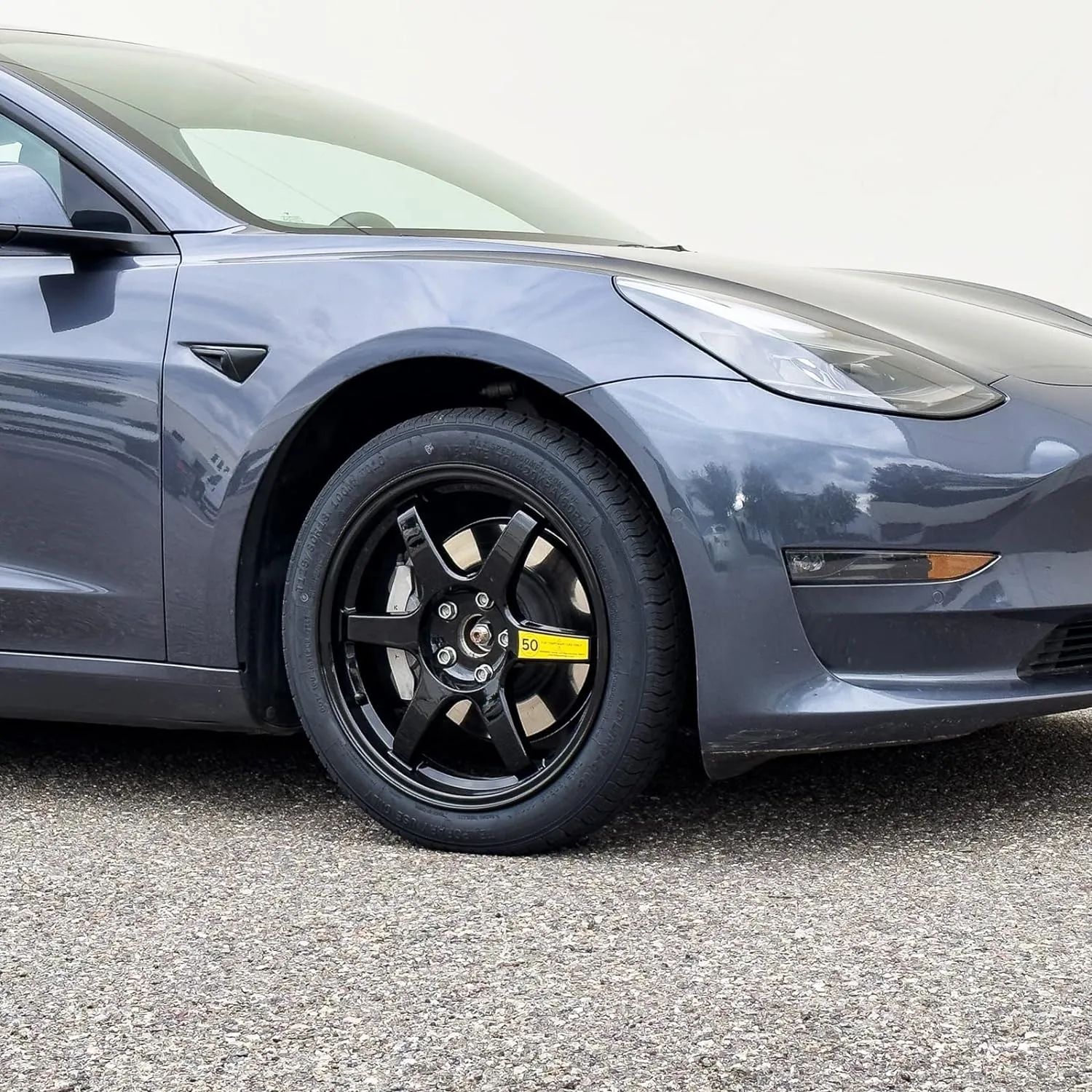 StanceMagic Complete Spare Wheel and Tire - Compatible with 2017  Tesla Model 3 Long Range & RWD Trims - Includes 18x4 Rim, 125/80R18 Tire, Scissor Jack, Tire Iron, Sockets, Carrying Bag