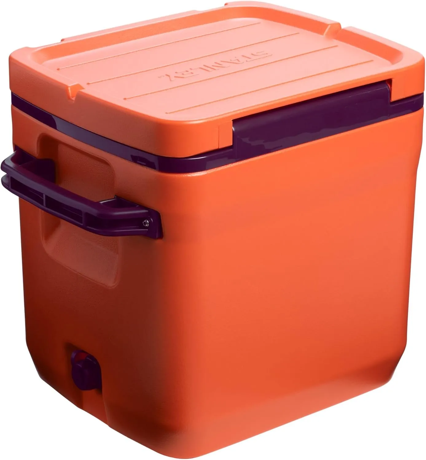 Stanley Adventure Outdoor Cooler 30 qt | Heavy Duty Outdoor Camping Cooler with Easy Carry Side Handles | 4 Days Cooling Ice Chest for 40 Cans | Flat Top Doubles as Seat | BPA-Free | Tigerlily Plum