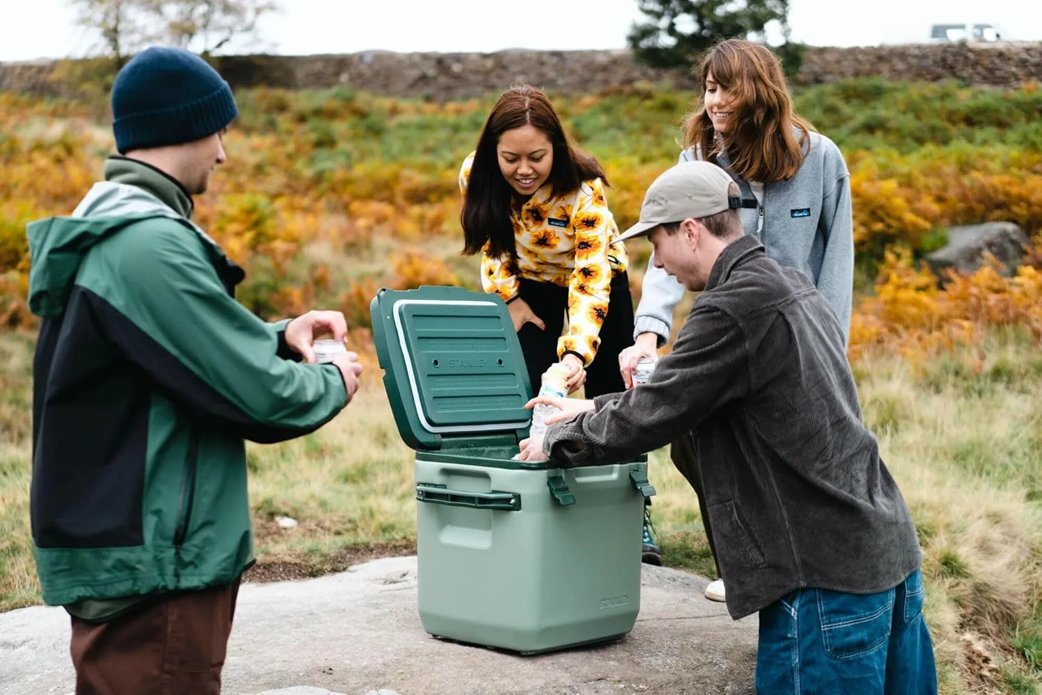 Stanley Adventure Outdoor Cooler 30 qt | Heavy Duty Outdoor Camping Cooler with Easy Carry Side Handles | 4 Days Cooling Ice Chest for 40 Cans | Flat Top Doubles as Seat | BPA-Free | Tigerlily Plum